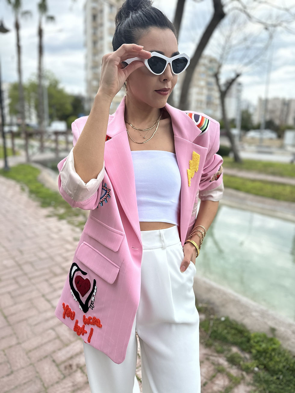 NAKIŞ DETAYLI TASARIM BLAZAER CEKET