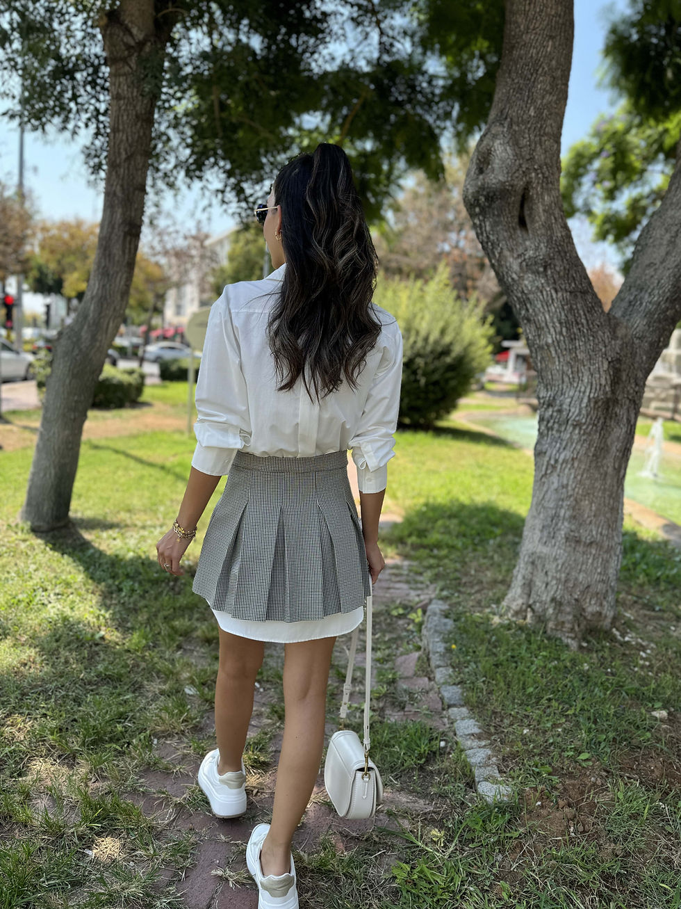 POPLİN DETAYLI ELBİSE