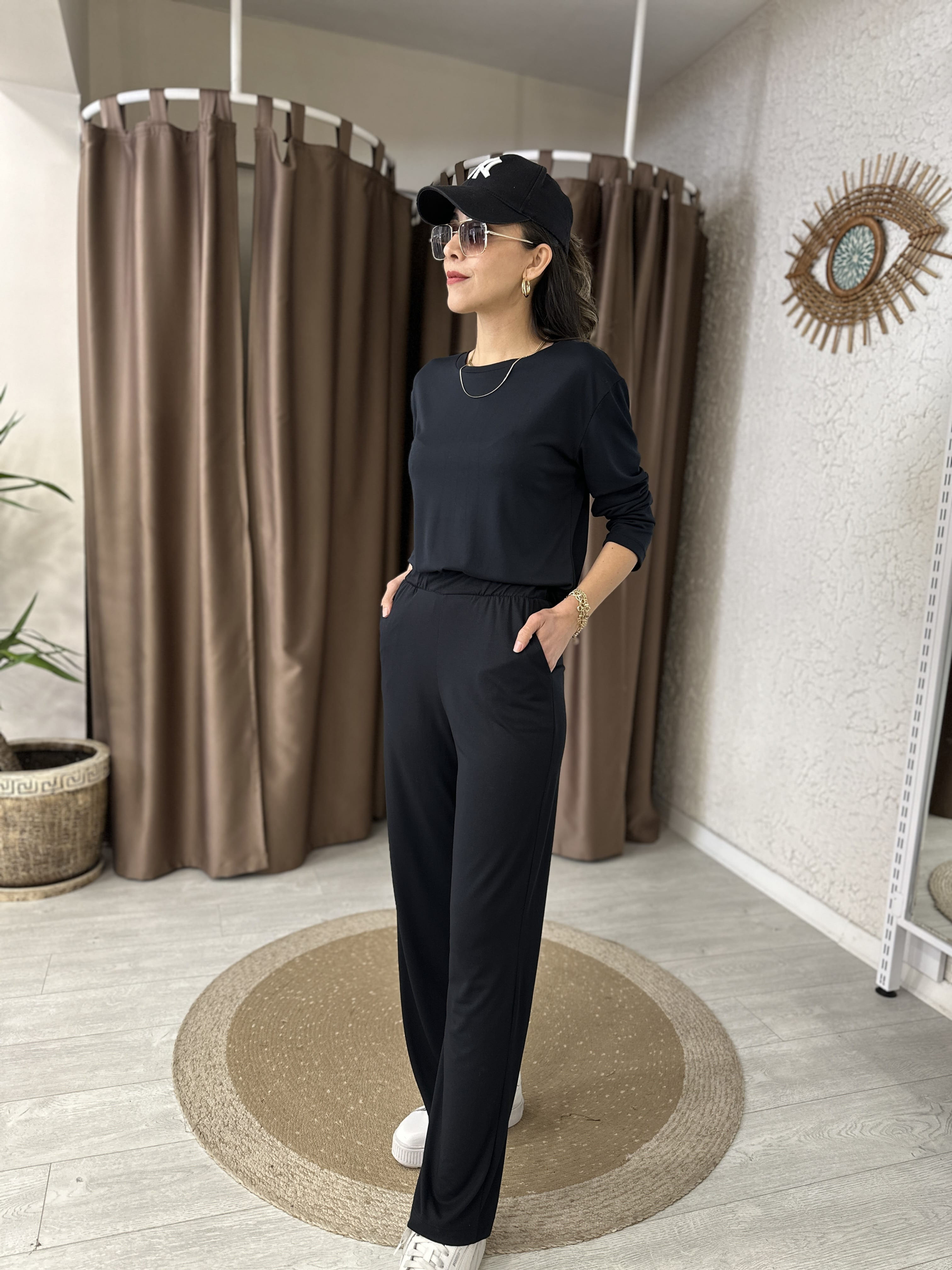 MODAL KUMAŞ İKİLİ TAKIM SİYAH