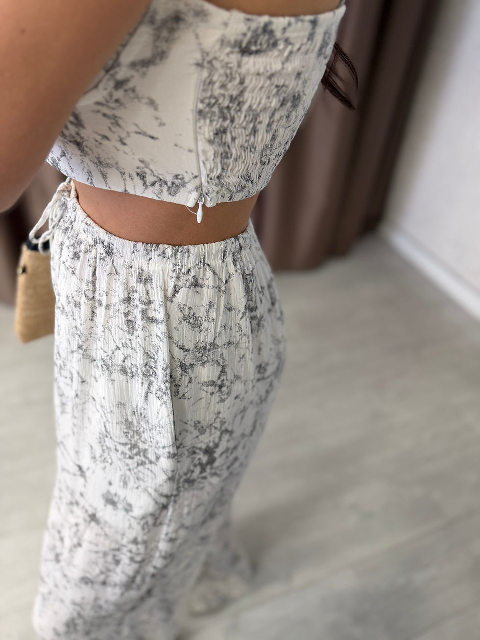 Küçük resim: BATİK DESEN CROP PANTOLON TAKIM