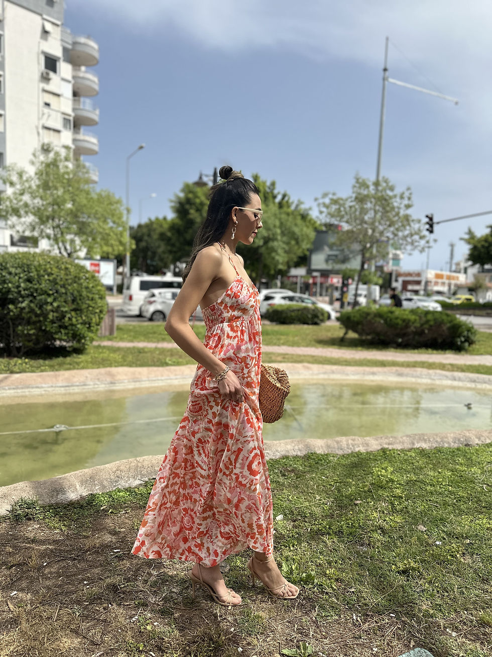 BOYUN BAĞLAMALI VİSKON ELBİSE