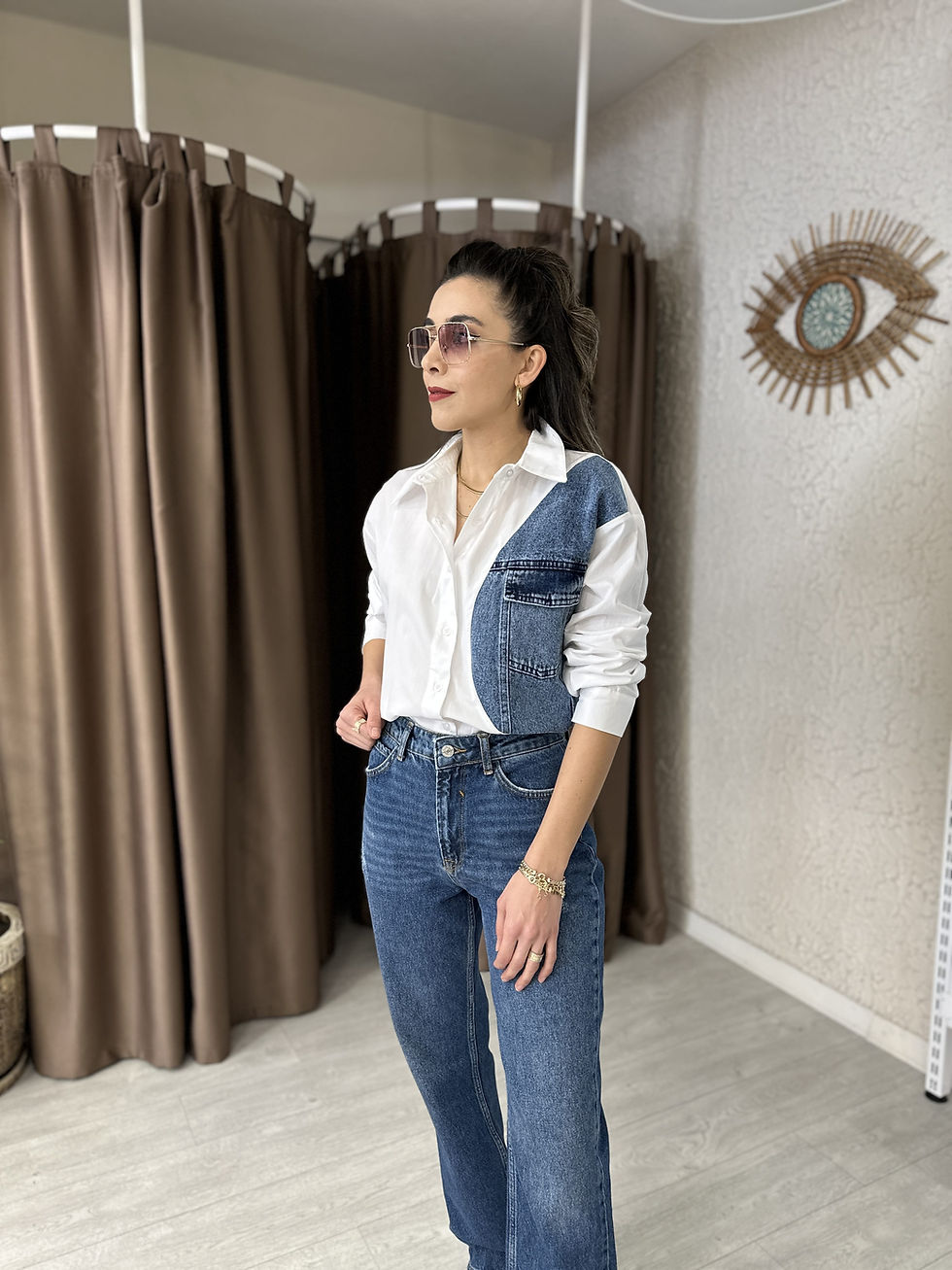 Küçük resim: JEAN DETAYLI POPLİN GÖMLEK