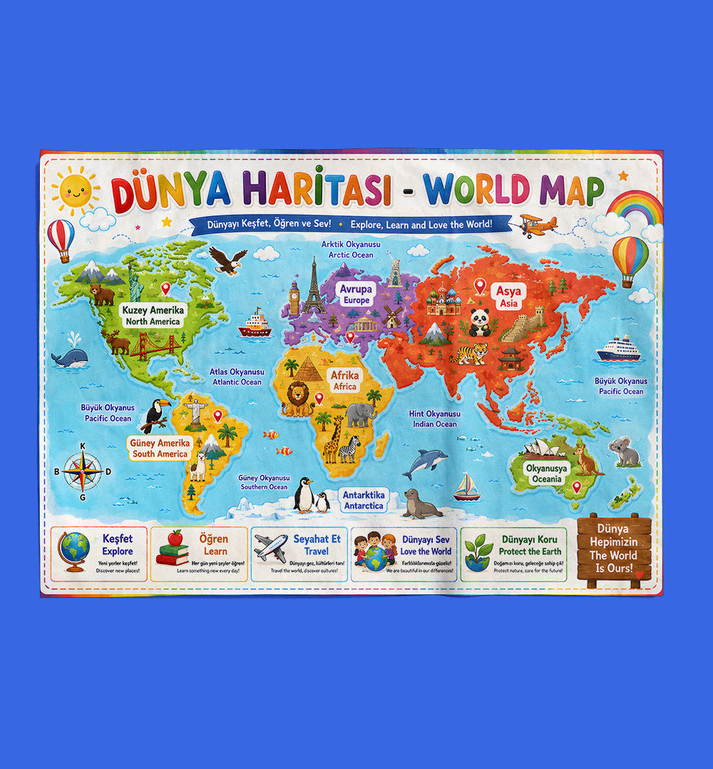 Dünya Haritası - World Map AFİŞ