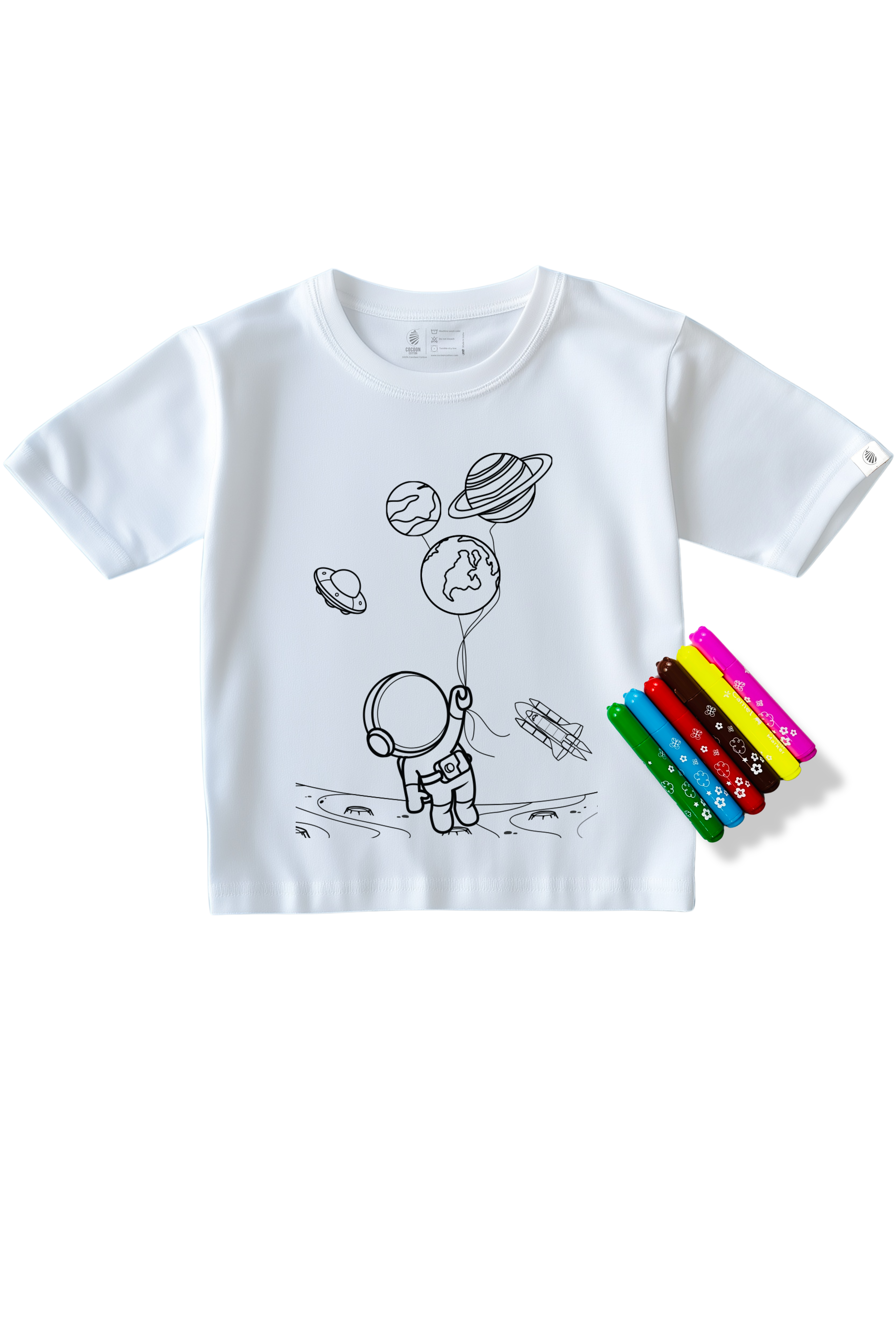 Cocoon Cotton Kids' Astronaut Coloring T-Shirt (2 Years to 13 Years)