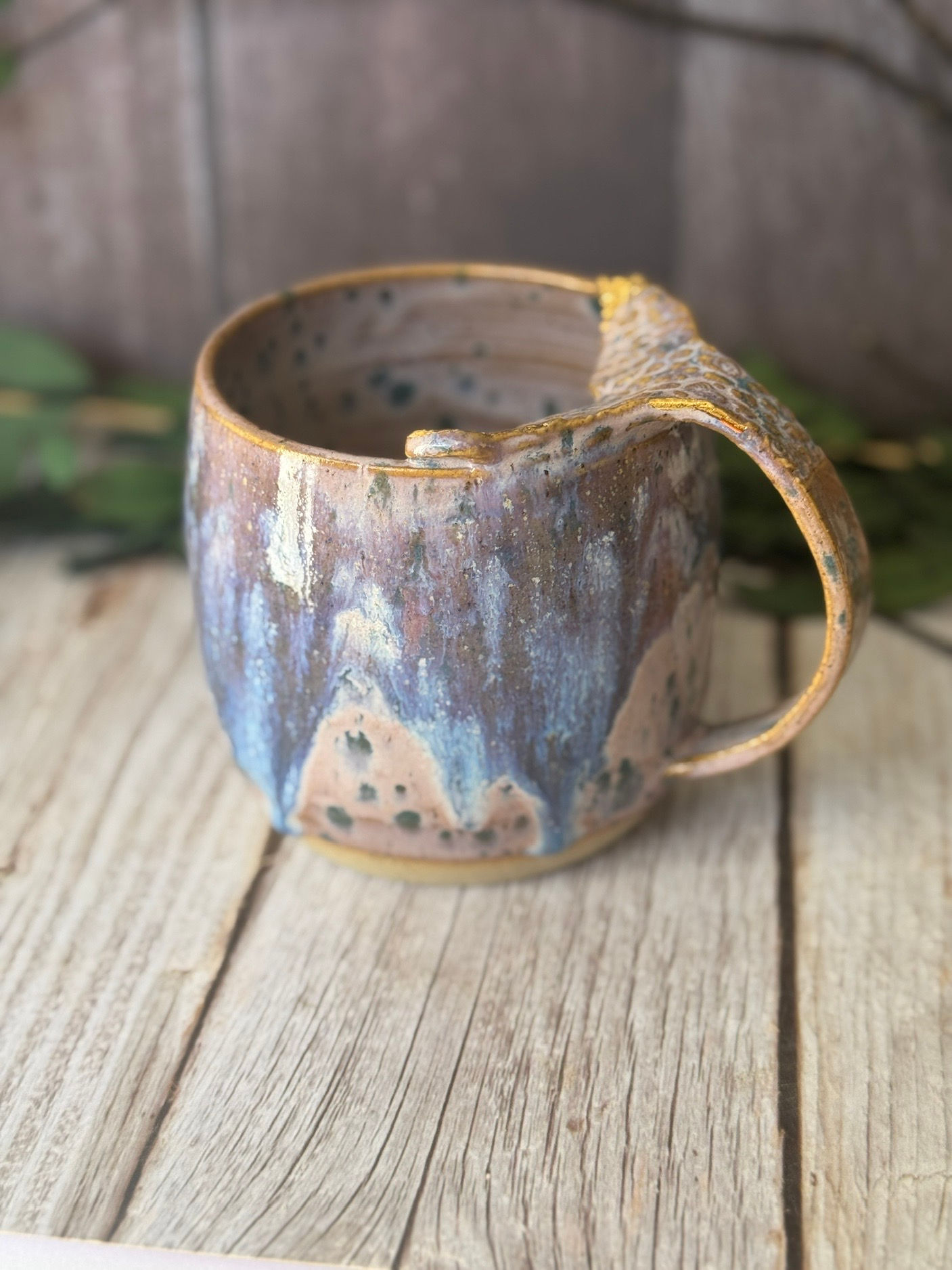 Jumbo Whale tail handle mug - Soft purple