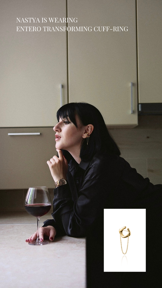 Girl in golden cuff-ring