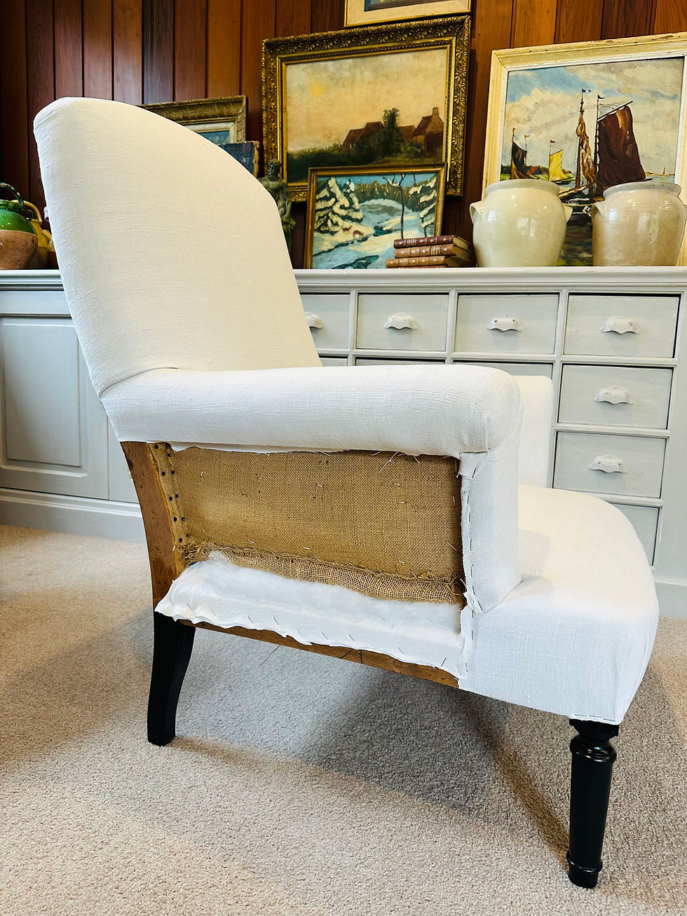 Thumbnail: Large Single Napoleon Armchair. Black Legs