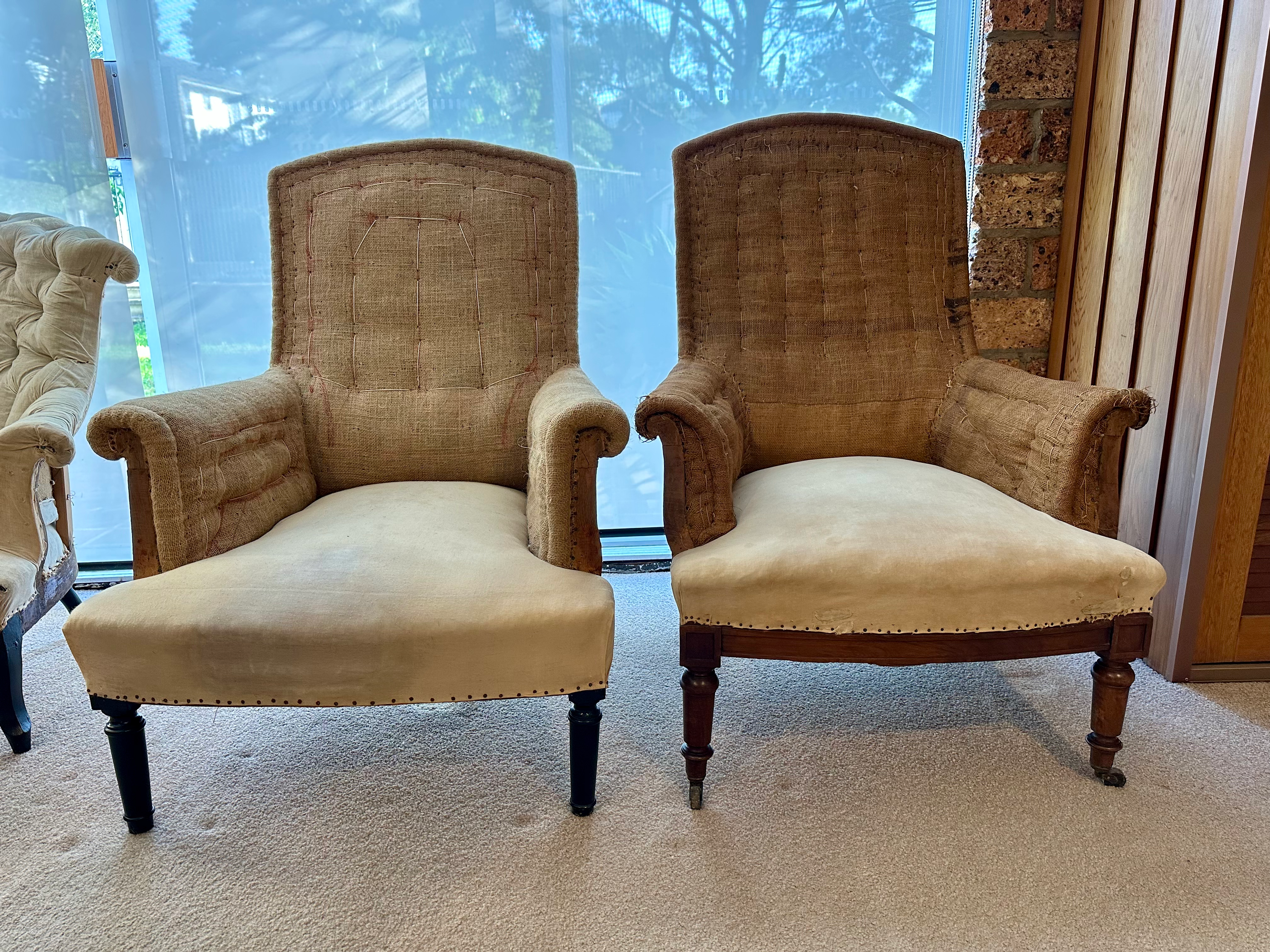 Square Back Napoleon Armchairs