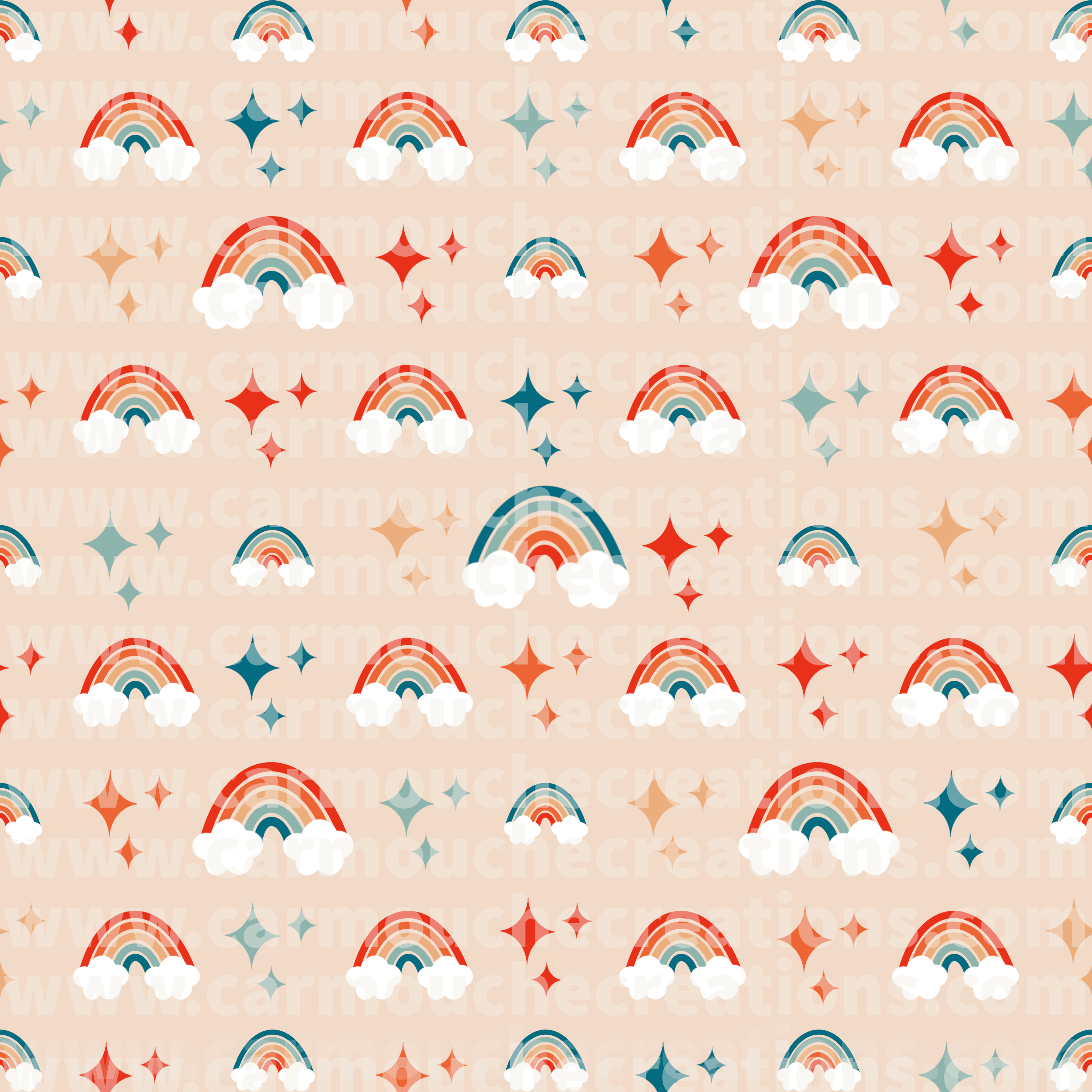 105 Retro Rainbow Patterned Vinyl