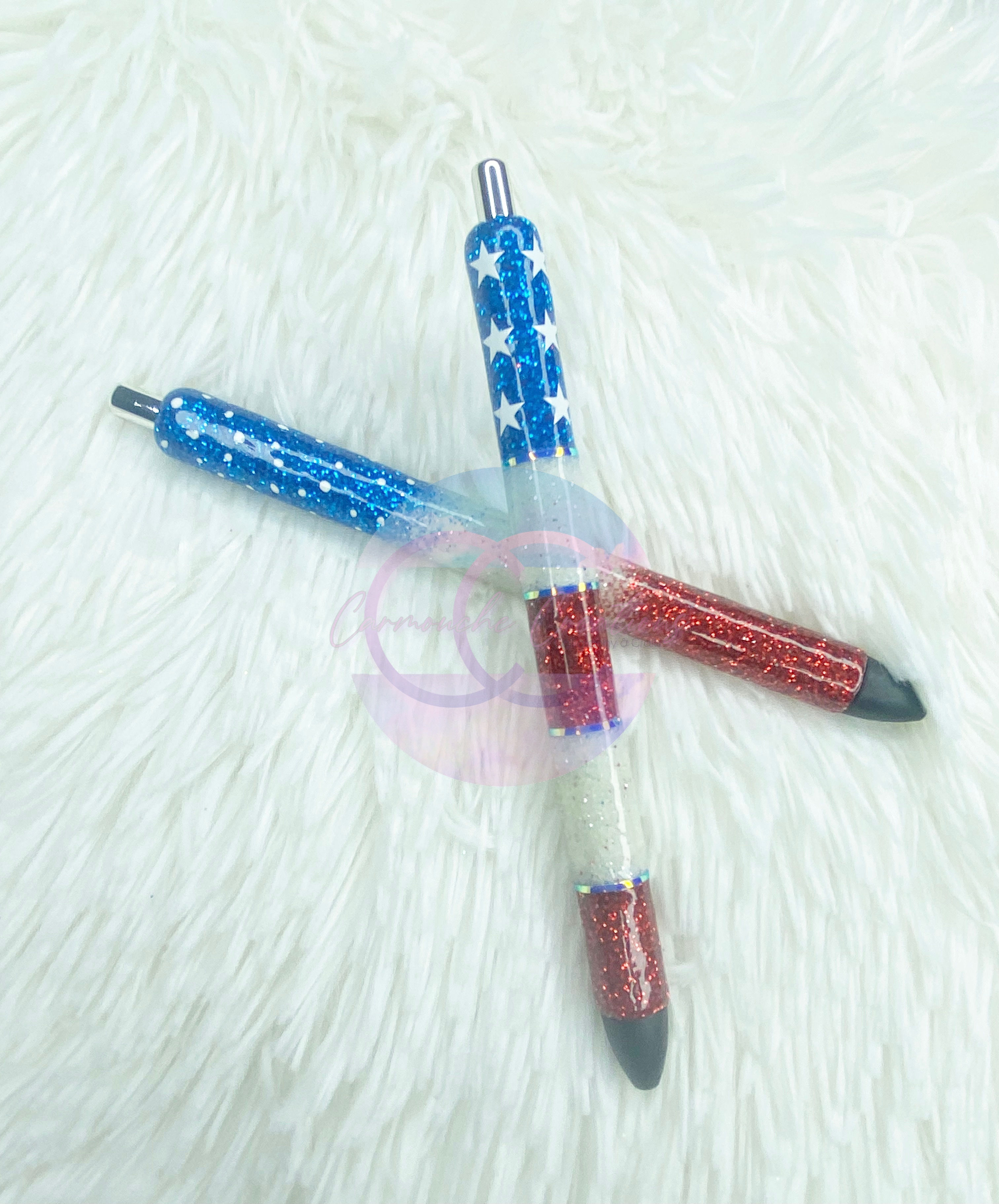 USA Patriotic- Stars & Stripes Glitter Pens