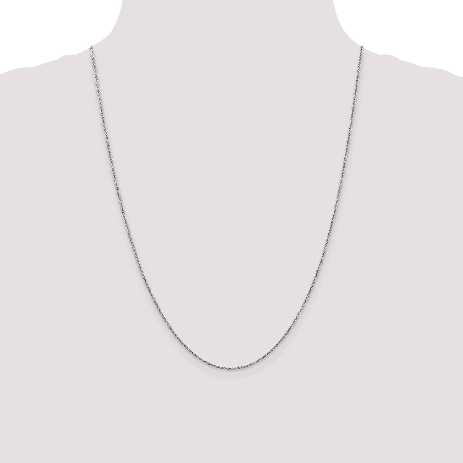 14k WG 1.1mm Baby Rope Chain- 24 Inches