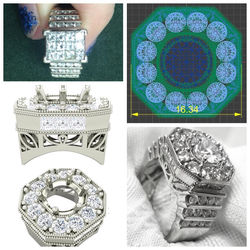 14kt White Gold Octagon Halo Ring