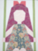 Sew, Jahit Kampung House Girl on Swing FPP Quilt with Tilda Hometown Fabrics