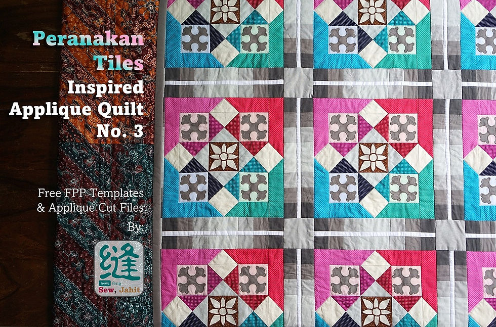 peranakan tiles quilt colourful