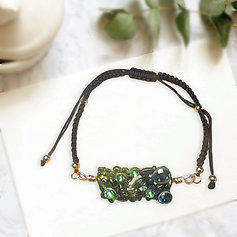 Green Rhinestone adjustable bracelet