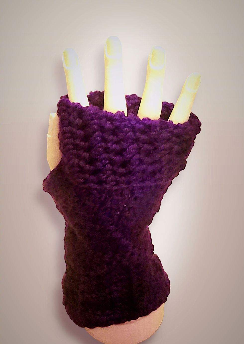 Thumbnail: Aubergine- Fingerless Mitts