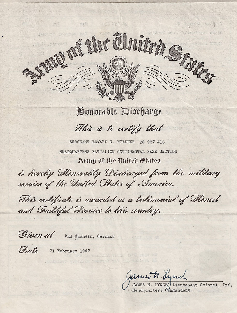 Edward's discharge papers