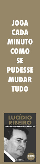Marcador de página dourado com o lema “Joga cada minuto como se pudesse mudar tudo”