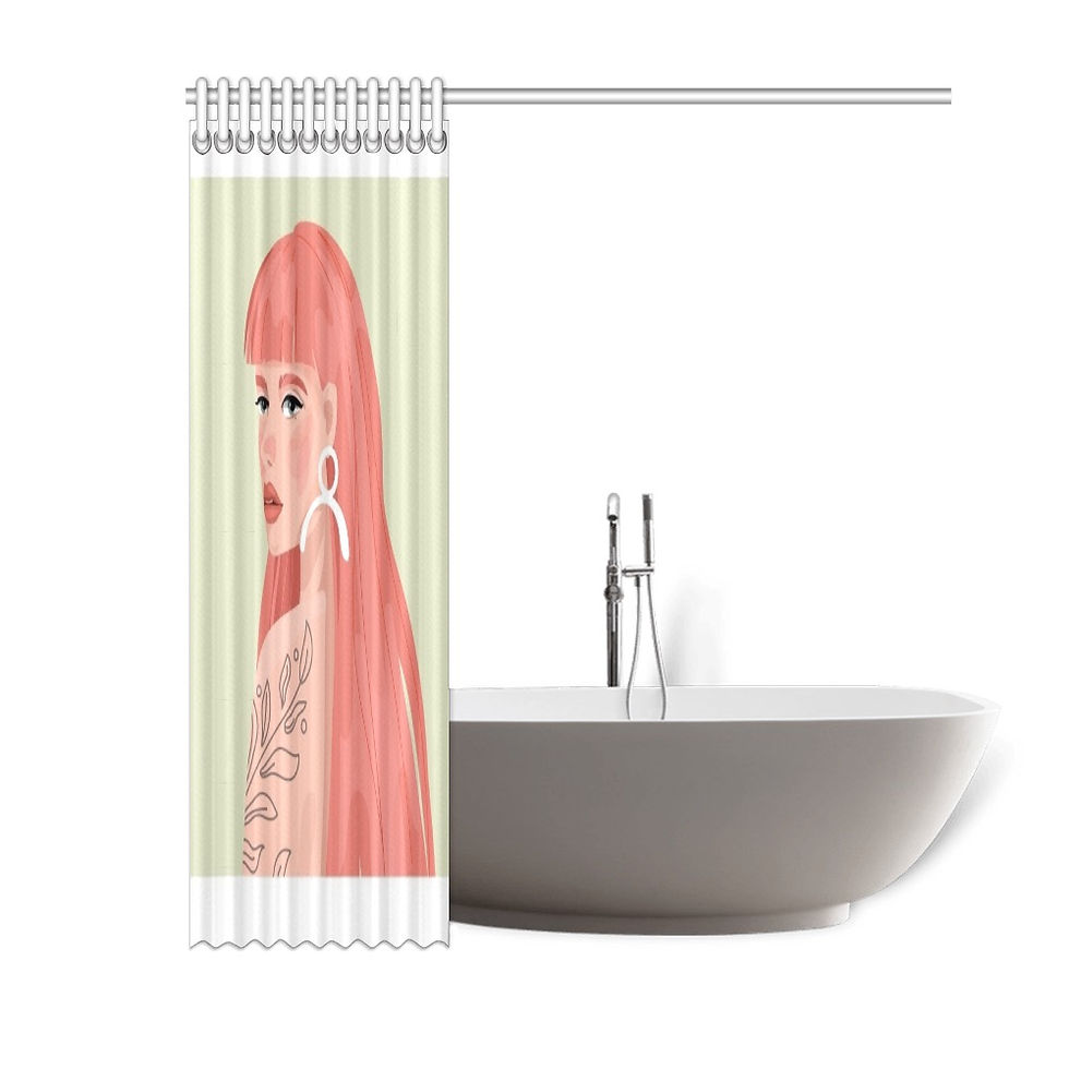 Thumbnail: Wallie in Pink Shower Curtain 60"x72"