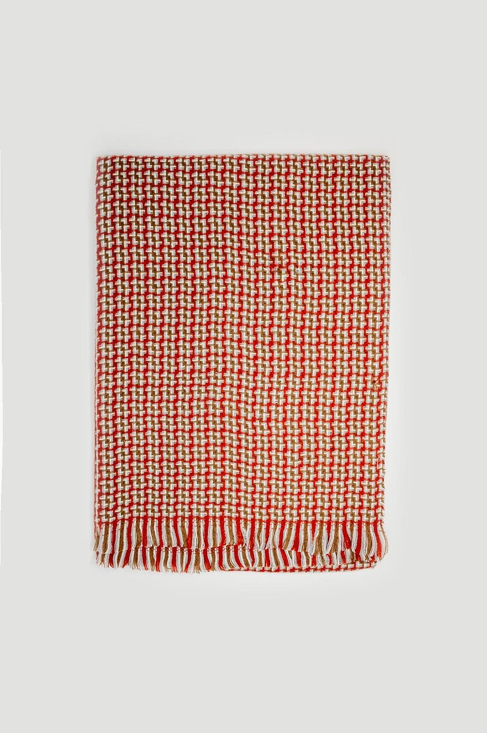 Thumbnail: Super Soft Red Scarf With Geometric Print