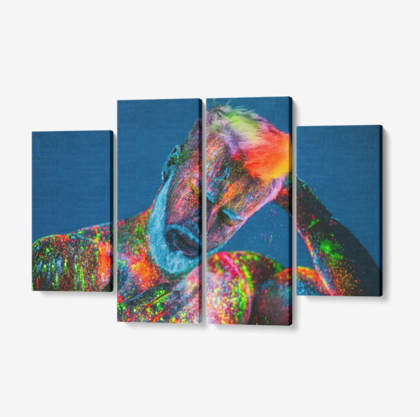 'Ultraviolet Man' 4 Piece Canvas Wall Art