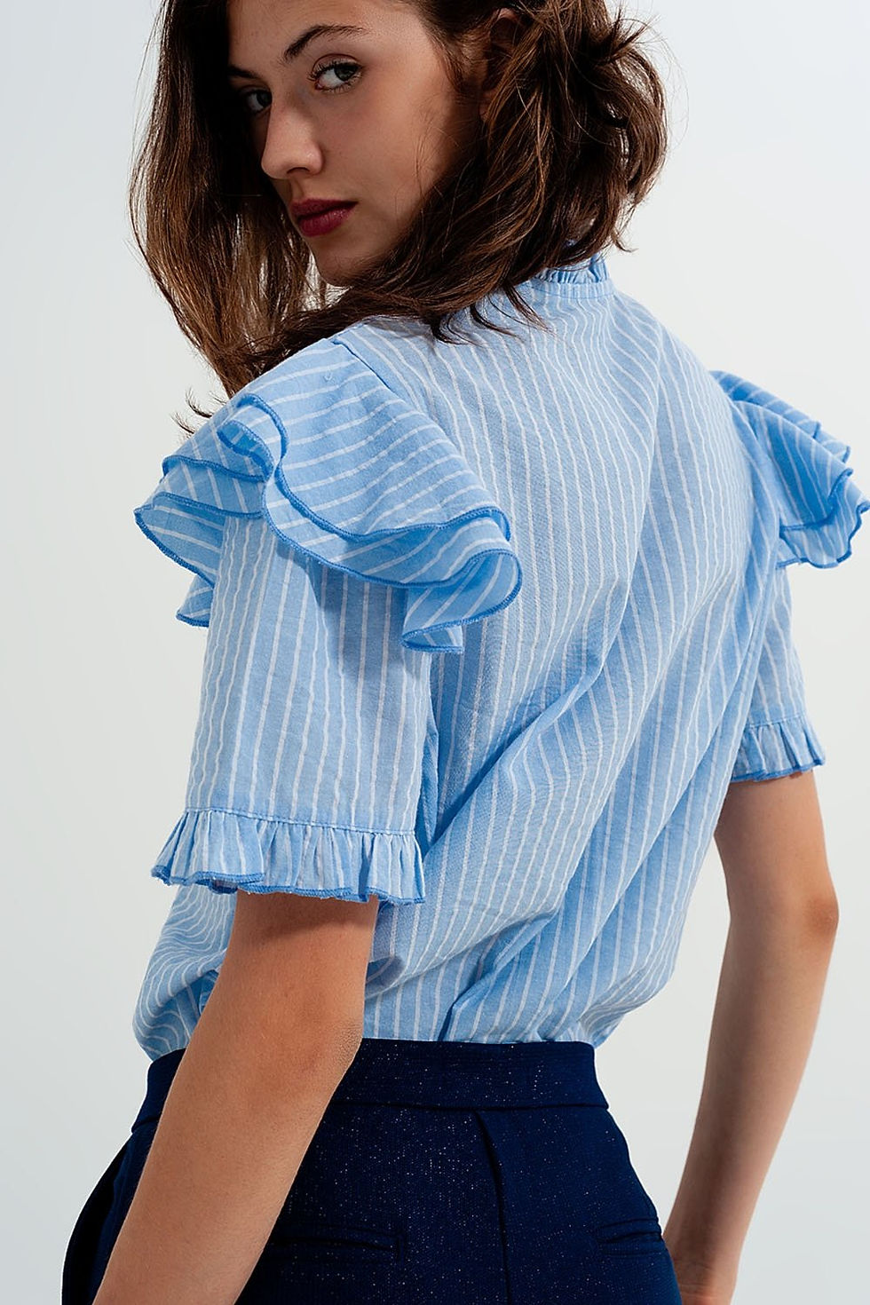Thumbnail: Shirt With Frill Detail in Blue