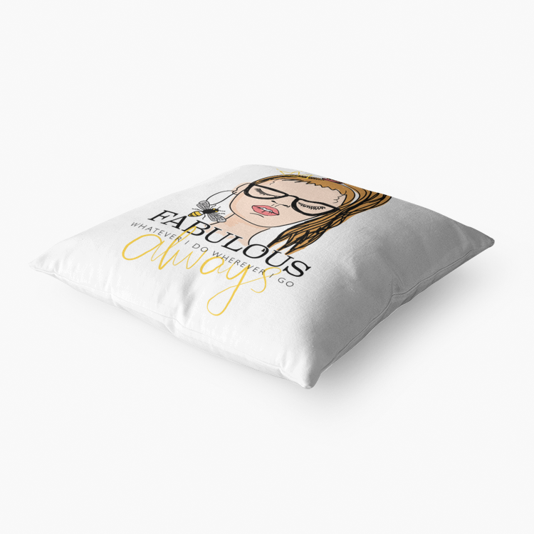 Thumbnail: Throw Pillow Cover 'Fabulous Always'  - 3 Sizes & Insert Option