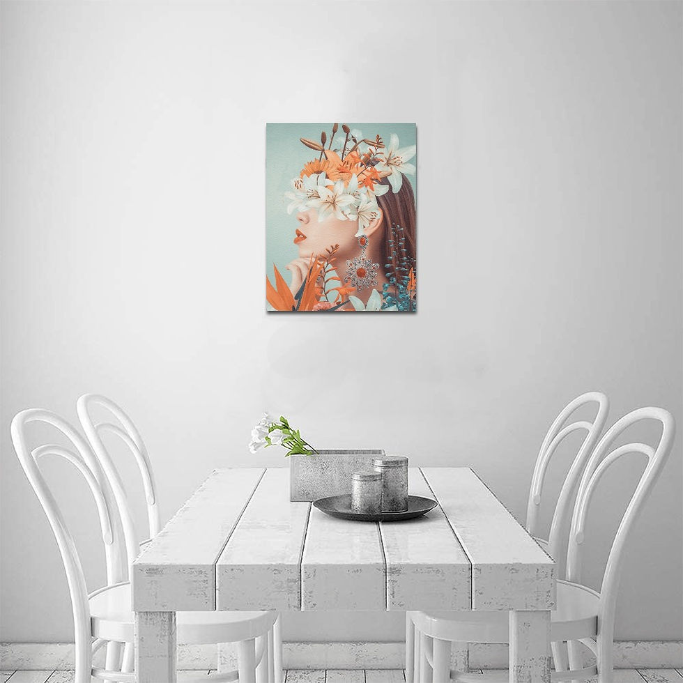Thumbnail: Orange Madam Flower Canvas Print 16"x20" (Wooden Frame)
