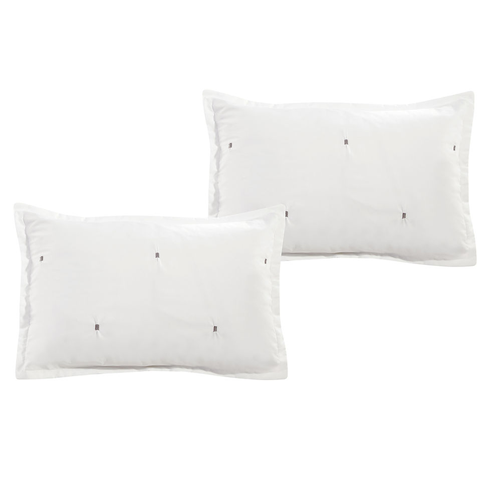 Thumbnail: KRITI Luxury 7 Piece Comforter Set - White Grey