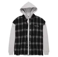 ALL GRAVES GO UNVISITED FLANNEL HOODIE (GREY)