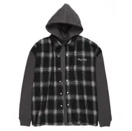ALL GRAVES GO UNVISITED FLANNEL HOODIE (VINTAGE BLACK)