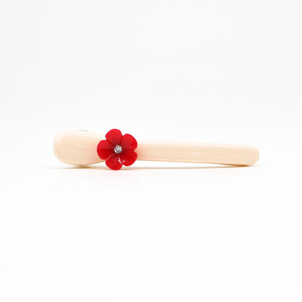 Thumbnail: Kelly Alligator Clip with Small Cherry Blossom - Light Coloured Clips