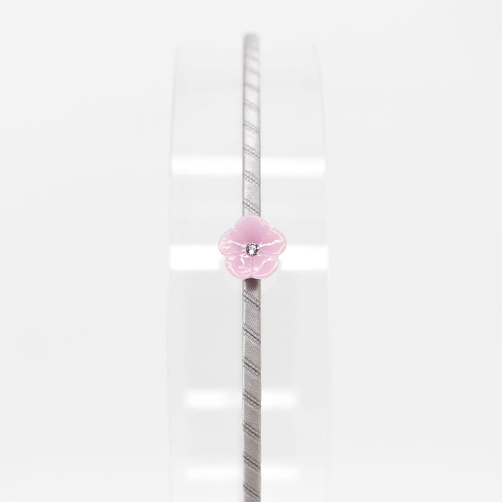 Thumbnail: Hairband with Cherry Blossom - Neutral Colours