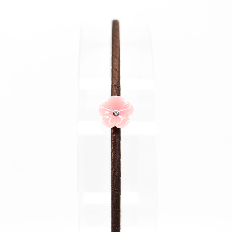 Thumbnail: Hairband with Cherry Blossom - Neutral Colours