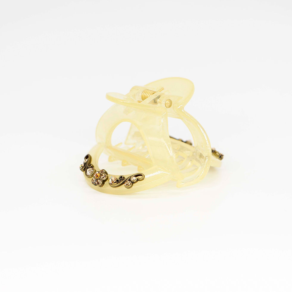 Thumbnail: Laura Jaw Clip with Swarovski Crystals (Medium) - Neutral Colours