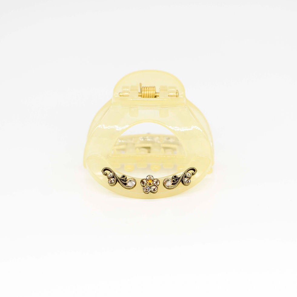 Thumbnail: Laura Jaw Clip with Swarovski Crystals (Medium) - Neutral Colours