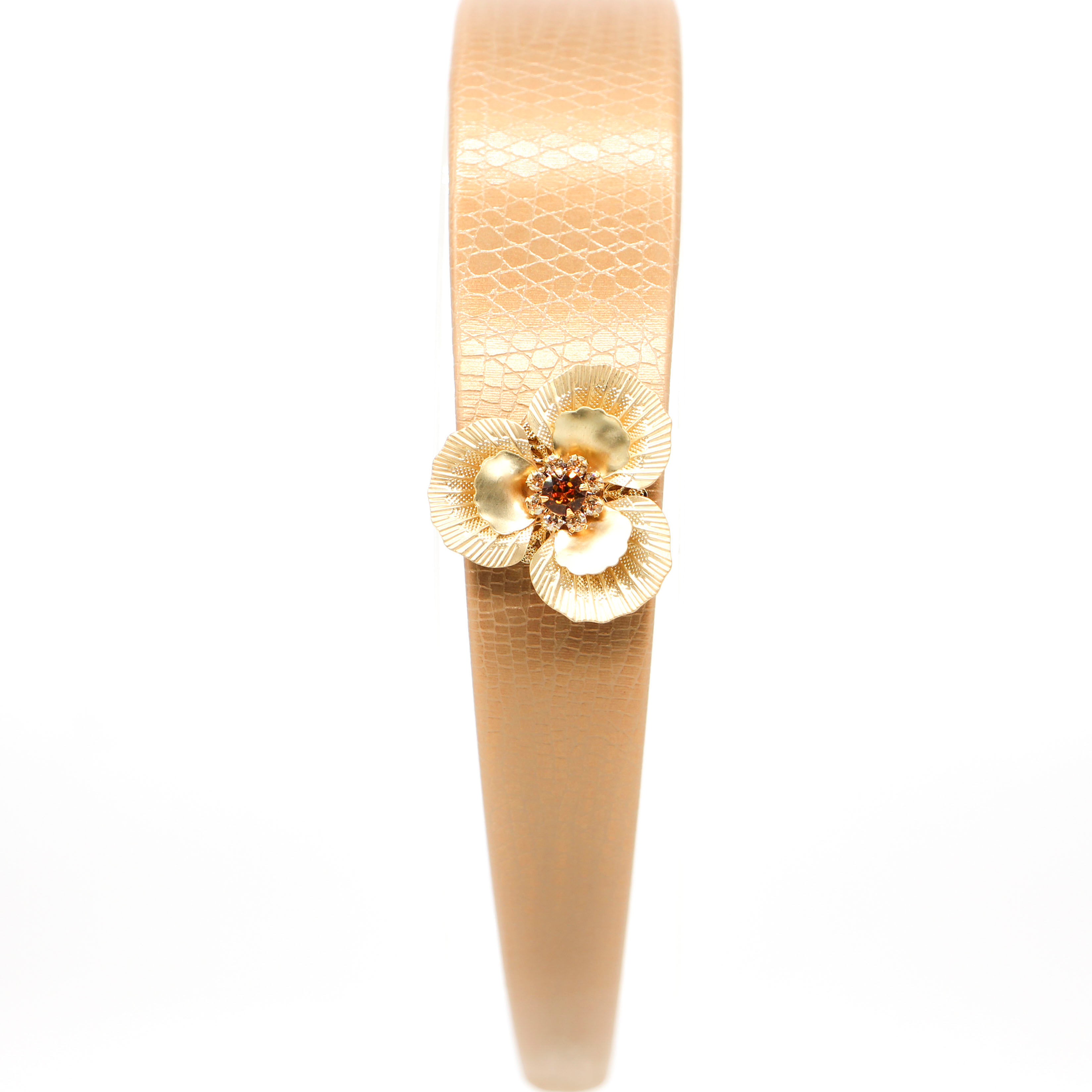 The Lasalle Collection: Thick Hairband with Gold-plated Flower