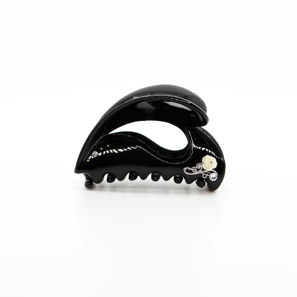 Thumbnail: Abigail Jaw Clip with Rose Bud (Medium)