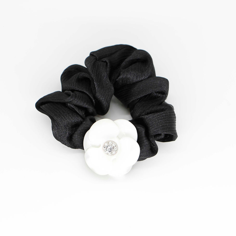 Thumbnail: Scrunchie with Medium Camellia and Swarovski Crystals