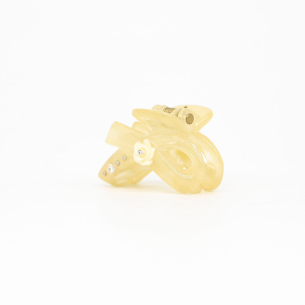 Thumbnail: Rachel Jaw Clip with Rose (Min) - Neutral Colours