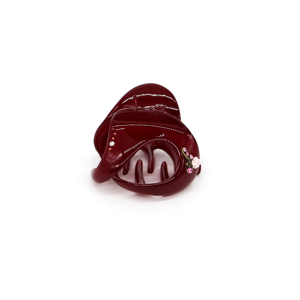 Thumbnail: Waverly Jaw Clip with Rose Bud (Medium)