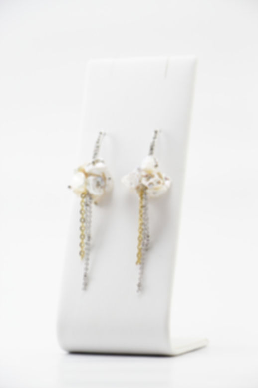 The Pinnacles Collection - Clustered Keshi Pearl Dangling Earrings
