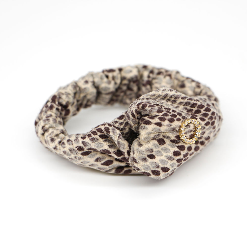 Thumbnail: Leopard-print Scrunchie with Cubic Zirconia Ring