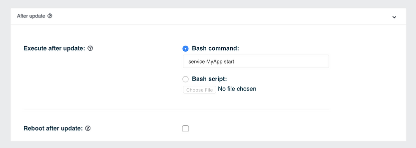 OTA Linux software update bash command a
