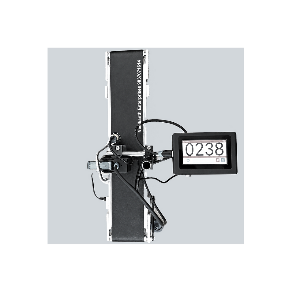 Thumbnail: TIJ Inkjet Printer Mounted on Mini Conveyor Belt for Expiry Date Printing
