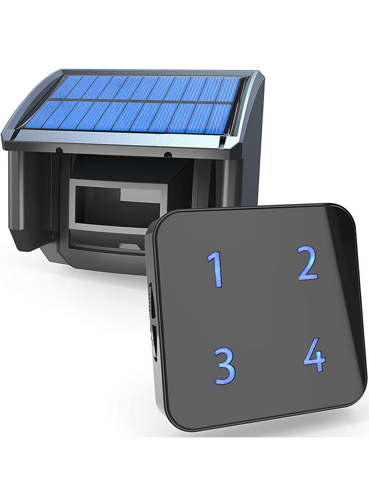 Thumbnail: HTZSAFE 400 Meters Solar Wireless Driveway Alarm Outdoor Weather-Resistant Motio