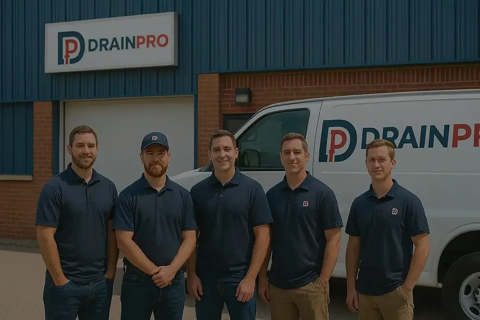 DrainPro Team infront of the DrainPro office
