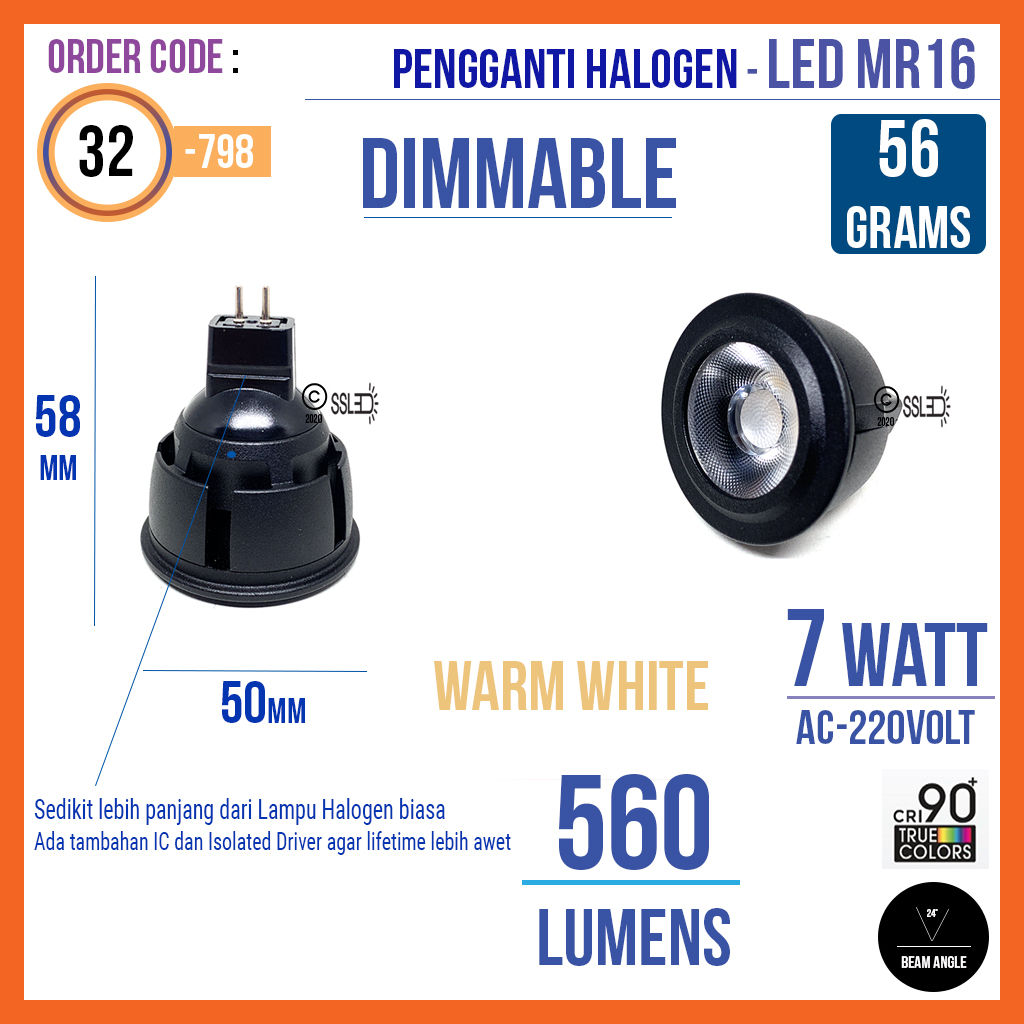 LED MR16 7 Watt CRI90
