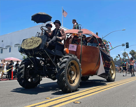 The Punkin Project on parade in San Diego, parade vehicle