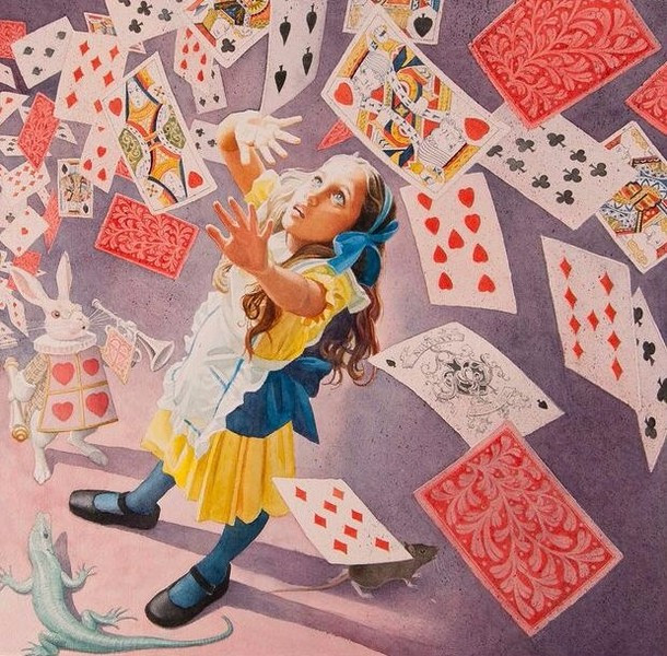 Charles Santore, Cards falling on Alice. 2017